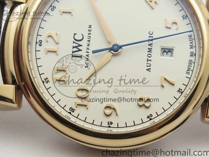 MIROTIME 0112 Da Vinci IW356601 RG TW 1:1 Best Edition White Dial On Brown Leather Strap A DailyWear 7237